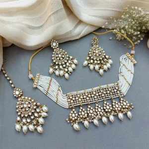 Kundan Bridal Jewellery for Bride - White