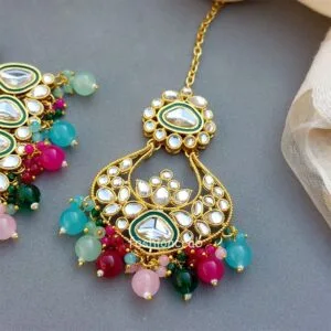Kundan Bridal Necklace Set for Wedding - Multicolor