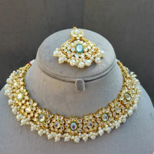 White Colour Jewellery Set for Wedding