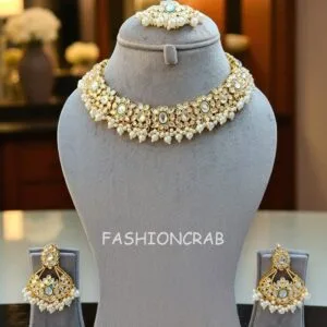 White Kundan Jewellery Set for Wedding