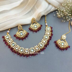 Wine Colour Jewellery Set for Wedding