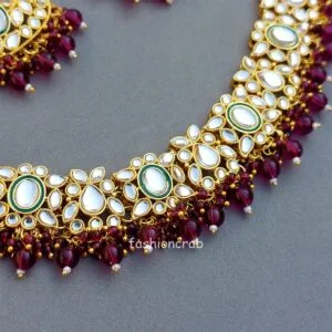 Wine Colour Jewellery Set for Wedding