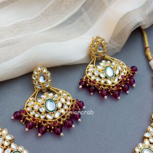 Wine Colour Jewellery Set for Wedding