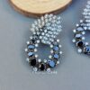 AD Earrings - Black Stone-04 AD Earrings - Black Stone