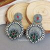 Darshvi Brass Earrings - Pink Green-01 Darshvi Brass Earrings - Pink Green