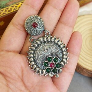 Darshvi Brass Earrings - Pink Green