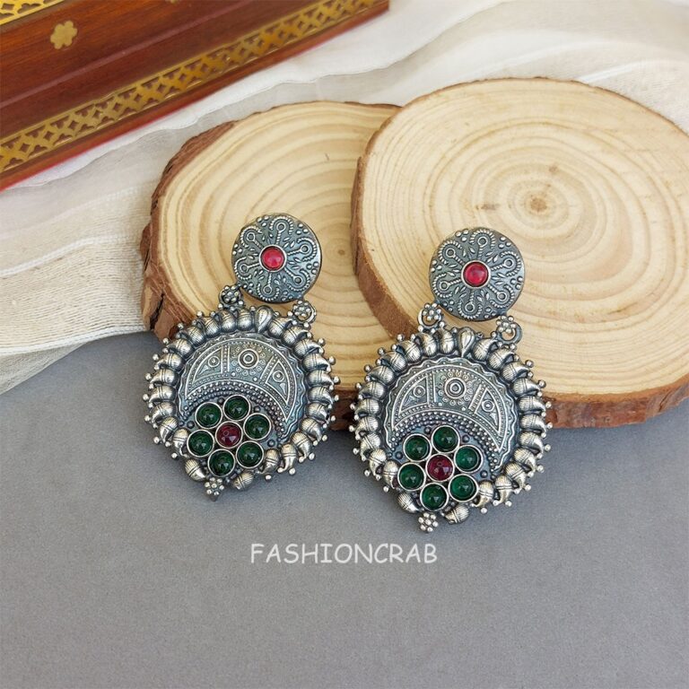 Darshvi Brass Earrings - Pink Green