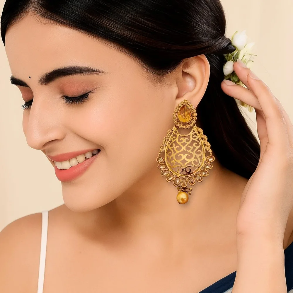Ethnic Golden Earrings