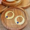 Golden Round Shape Earring- Blue-01 Golden Round Shape Earring- Blue