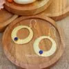 Golden Round Shape Earring- Blue-01 Golden Round Shape Earring- Blue