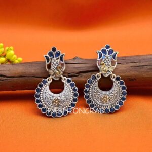 Konkana Oxidised Earrings - Blue
