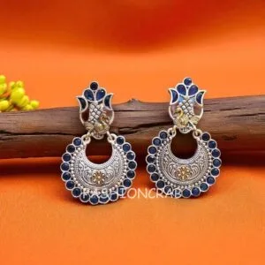 Konkana Oxidised Earrings - Blue