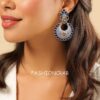 Konkana Oxidised Earrings - Blue-05 Konkana Oxidised Earrings - Blue