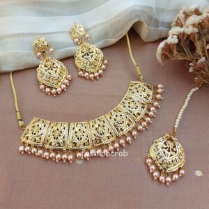 Shehnaaz Jadau Set - Champagne