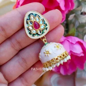 Vaanee Small Jhumka Earrings - Light Pink