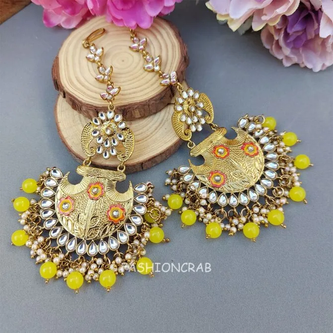 Aditi Chandbali Earrings - Lemon Yellow Aditi Chandbali Earrings - Lemon Yellow