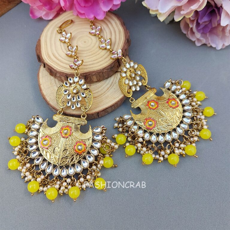 Aditi Chandbali Earrings - Lemon Yellow