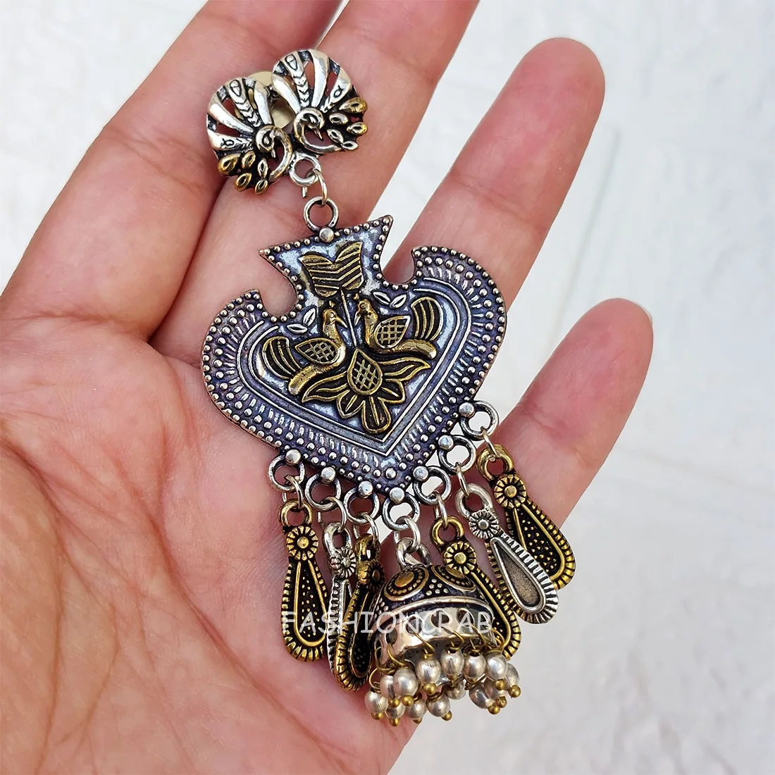 Bhairavi Oxidised Jhumka