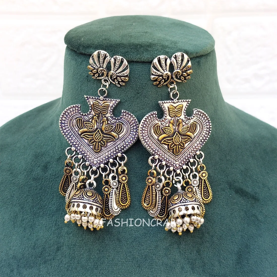 Bhairavi Oxidised Jhumka