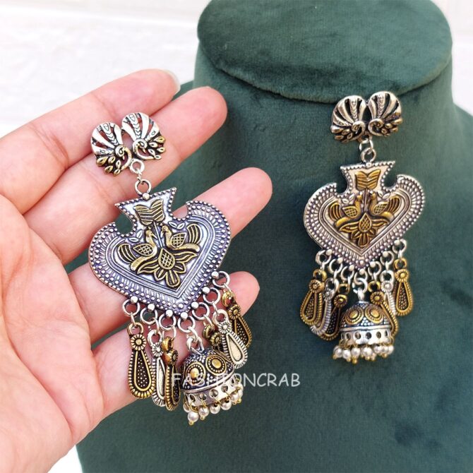Bhairavi Oxidised Jhumka
