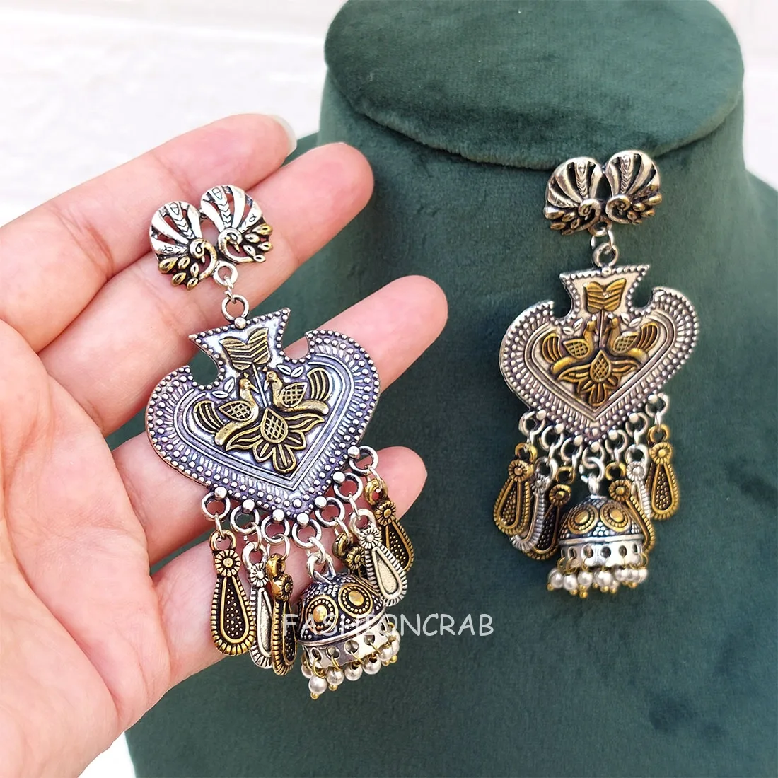 Bhairavi Oxidised Jhumka