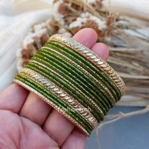 Green Color Metal Bangles