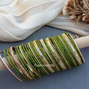 Green Color Metal Bangles