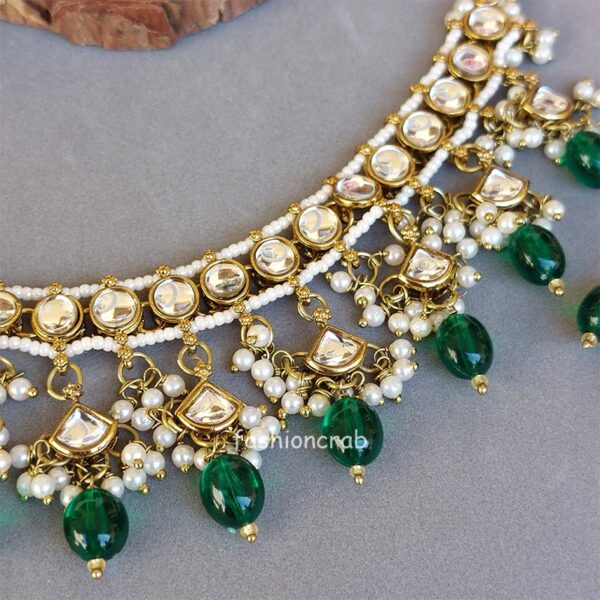 Katrina Kundan Jewellery Set - Green