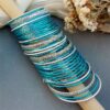 Light Blue Color Metal Bangles
