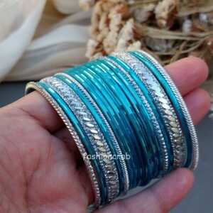 Light Blue Color Metal Bangles