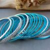 Light Blue Color Metal Bangles