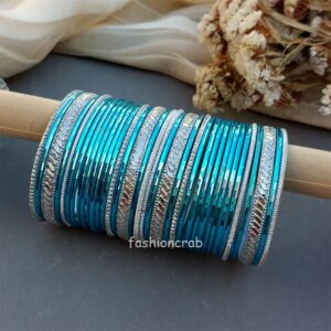 Light Blue Color Metal Bangles