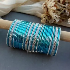 Light Blue Color Metal Bangles