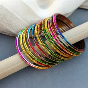 Multicolor Glass Bangles for Women