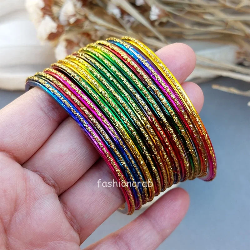 Multicolor Glass Bangles for Women