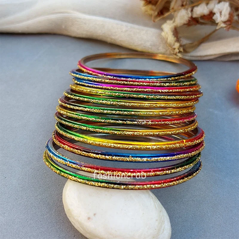 Multicolor Glass Bangles for Women