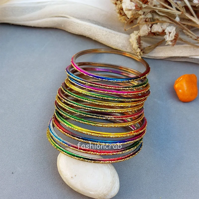 Multicolor Glass Bangles for Women