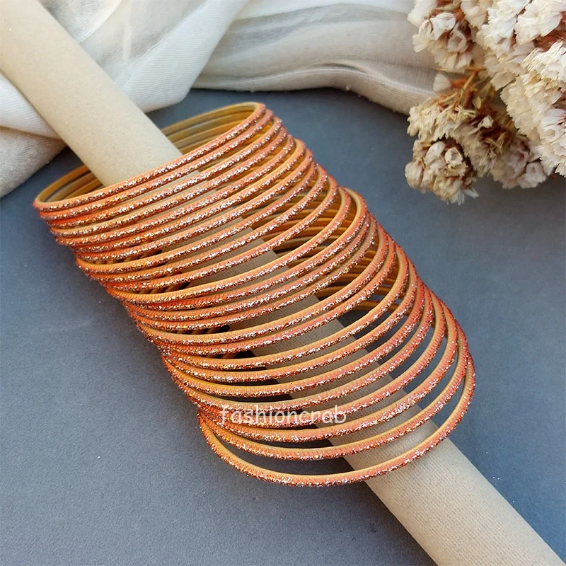 Orange Glass Bangles for Women