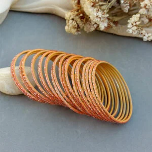 Orange Glass Bangles for Women