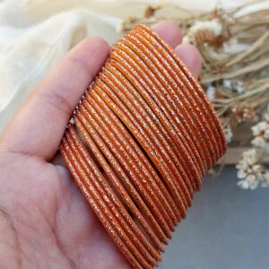 Orange Glass Bangles for Women