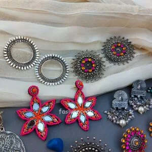 Oxidised Earrings Combo of 5 - Assorted