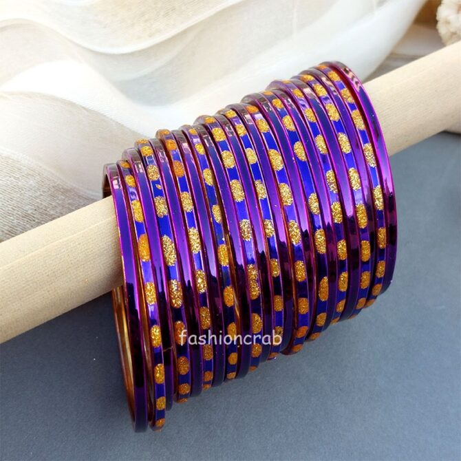 Purple Glass Bangle Set