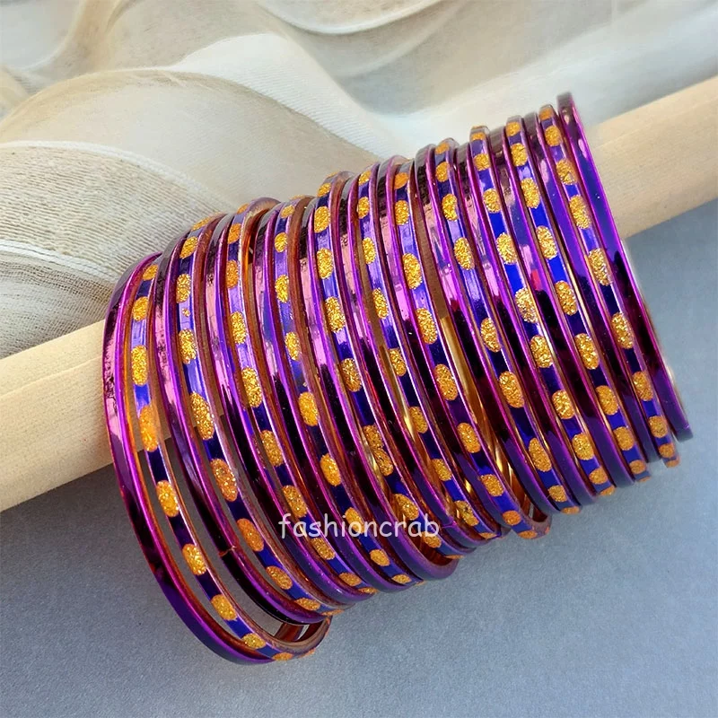 Purple Glass Bangle Set