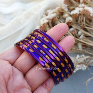 Purple Glass Bangle Set