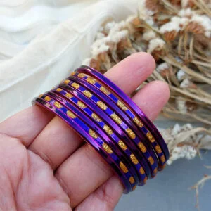 Purple Glass Bangle Set