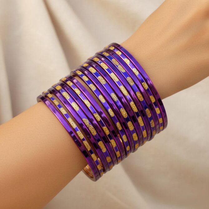 Purple Glass Bangle Set-04