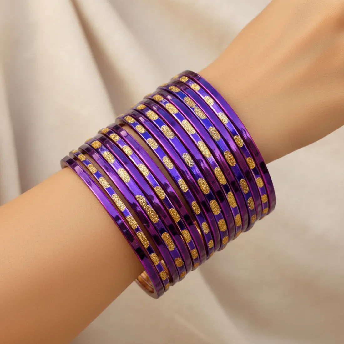 Purple Glass Bangle Set