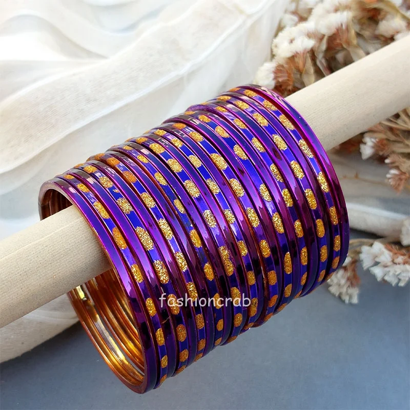 Purple Glass Bangle Set