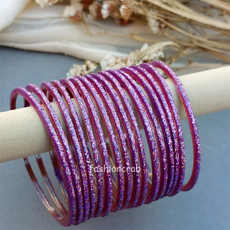 Purple Glass Bangles for Women