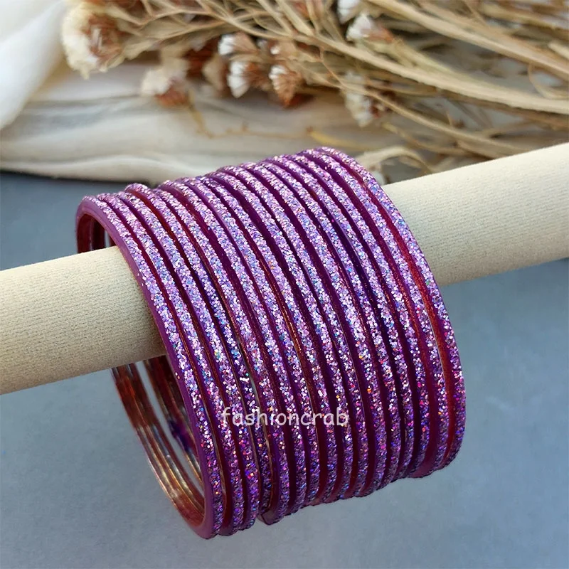 Purple Glass Bangles for Women